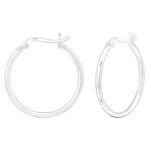 Sterling Silver Hinged Hoop Earrings 30mm